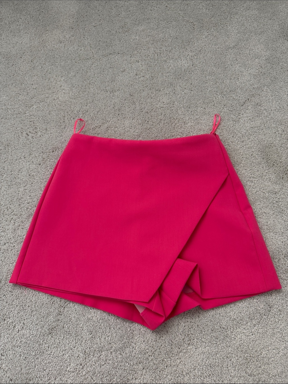 Zara Hot Pink Wrap-Front Skort